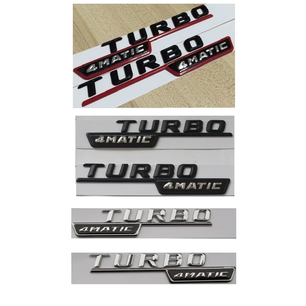 

3D Letters For Mercedes Benz A35 A45 CLA35 CLA45 GLA45 Fender 1 Pair TURBO 4MATIC AMG TURBO4MATIC Emblems Badges Symbols