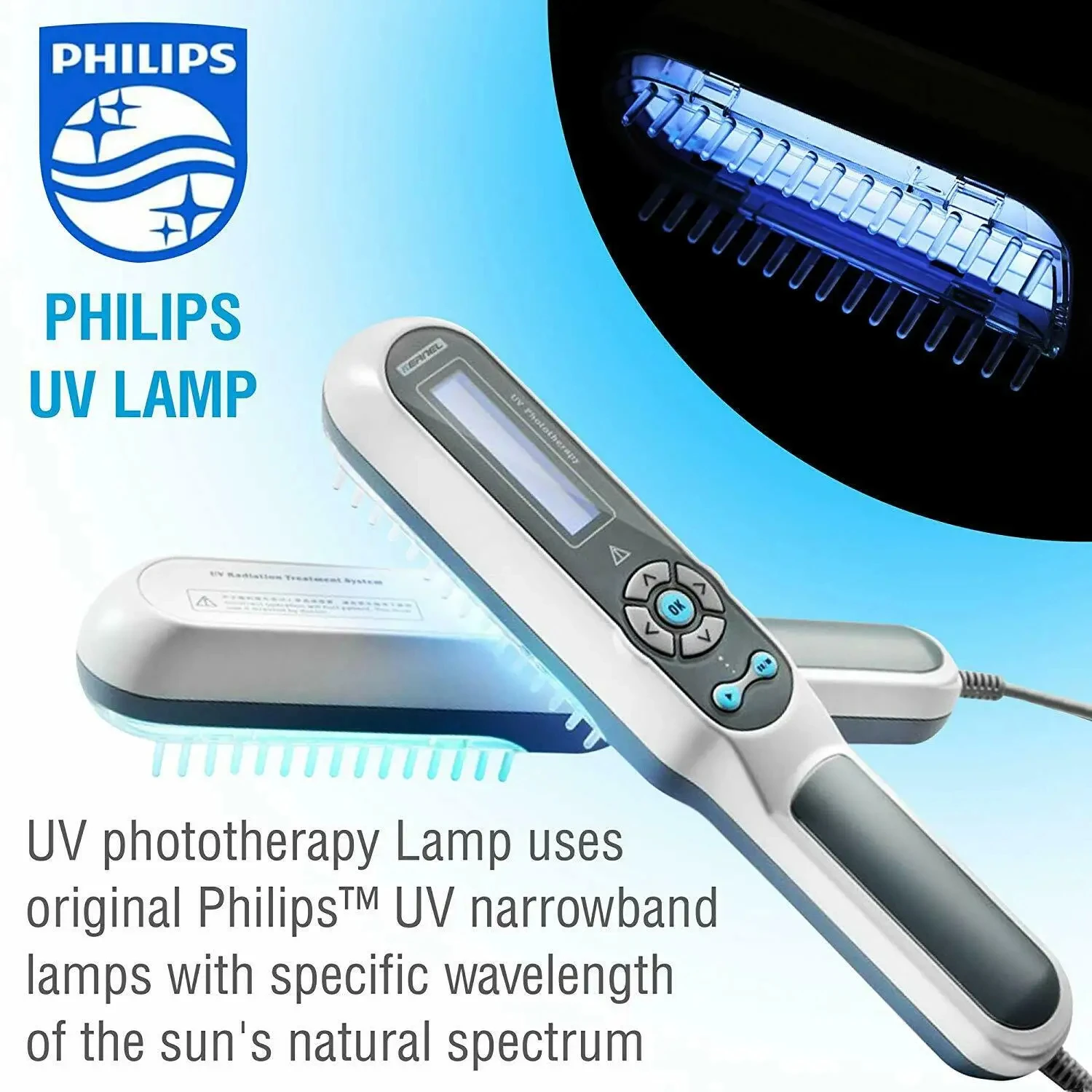 FODRK Home Use Psoriasis Equipment 311nm UV Lamps Phototherapy Medical Device UvbTreatment Light For Vitiligo