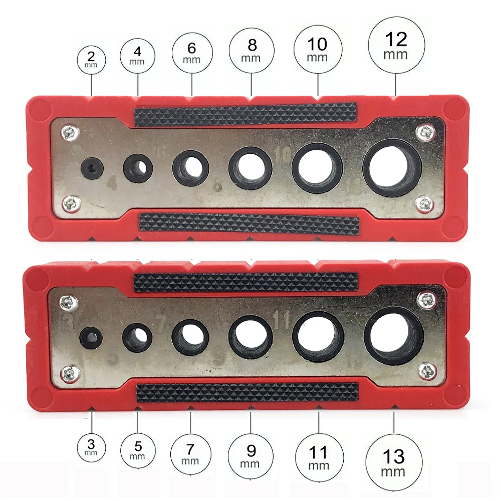 Multifunctional Hole Puncher 2-12/3-13mm Drilling Guide Locator Suitable for Round Rod and Plane Right Angle Punching Holes
