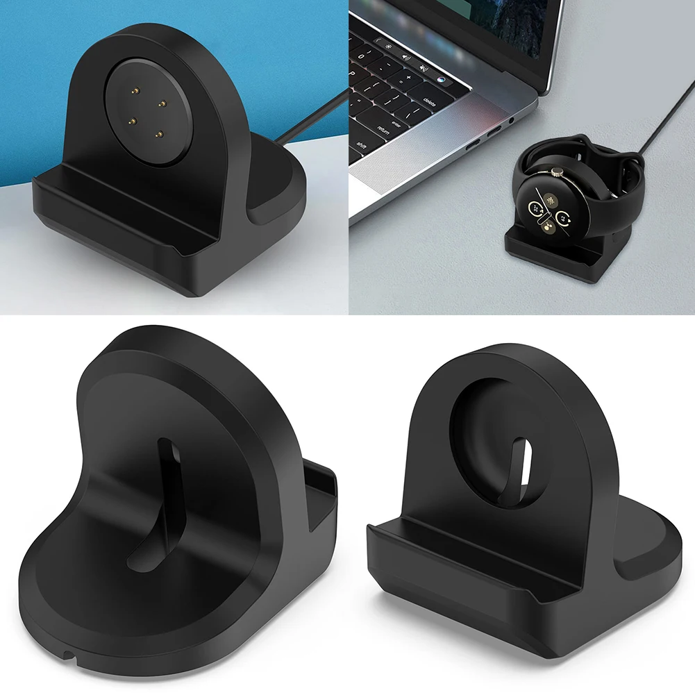 Silicone Charging Stand Non Slip Holder for Google Pixel Watch 2 Portable Desktop Cable Organizer Accessory