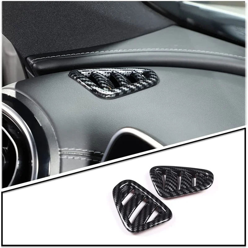 Car Dashboard Side Air Vent Cover Trim for Mercedes-Benz C-Class W206 C200 C300 2022 Accessories ABS Carbon Fiber