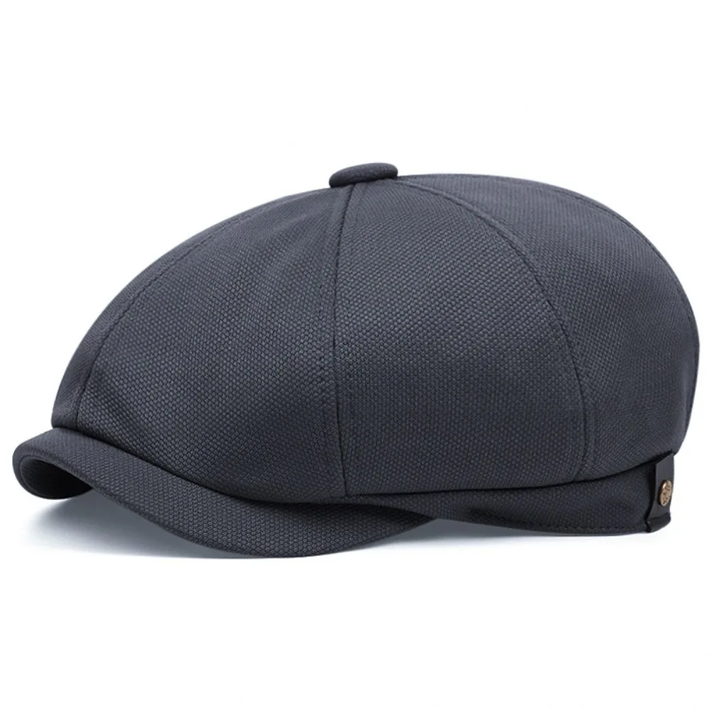 Lightweight Patchwork Newsboy Cap Multi-Panel Stitching Breathable Fabric Colorblock Flat Hat Sweat-Absorbent