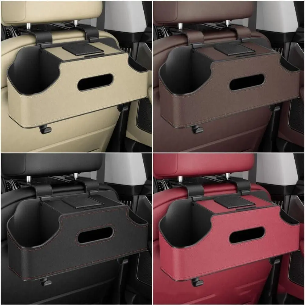 

1Pcs Auto Interior Storage Car Tissue Box Holder 4 Color Organizing Backseat Organizer Creative with 2 Cup Holders