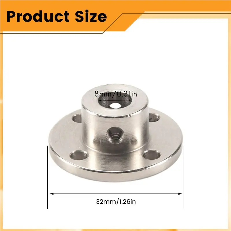 ABUG-8Mm Flange Coupling Connector, Rigid Guide Steel Model Coupler Accessory, Shaft Axis Fittings(16 Pack)