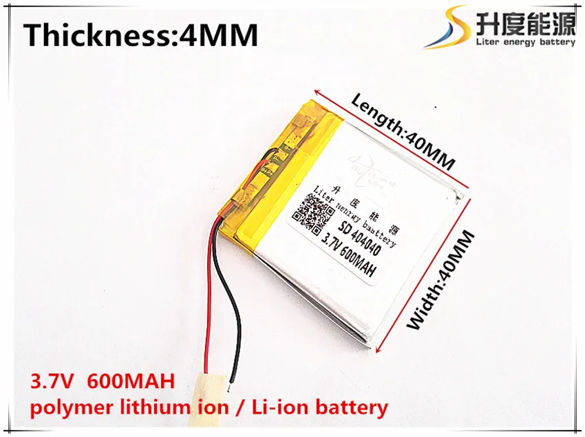 

1pcs [SD] 3.7V,600mAH,[404040] Polymer lithium ion / Li-ion battery for TOY,POWER BANK,GPS,mp3,mp4,cell phone,speaker