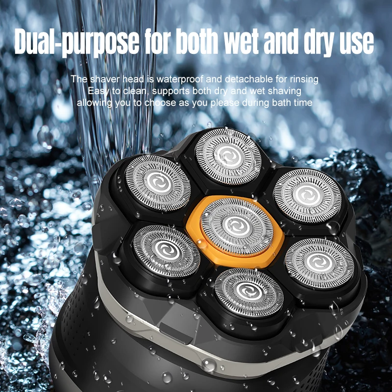جديد Resuxi FK-8801 7D ماكينة حلاقة كهربائية دوارة رؤوس شفرة مغناطيسية 1400mAh 8500 دورة في الدقيقة ماكينة حلاقة كهربائية برأس أصلع مقاومة للماء IPX6