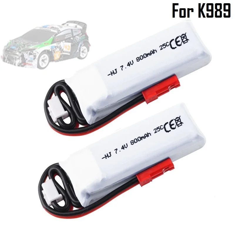 

1-10 pcs 7.4V 800mAh Lipo Battery For WLtoys K969 K979 K989 K999 P929 P939 Remote Control Car Parts 2s 7.4v Battery For WLtoys