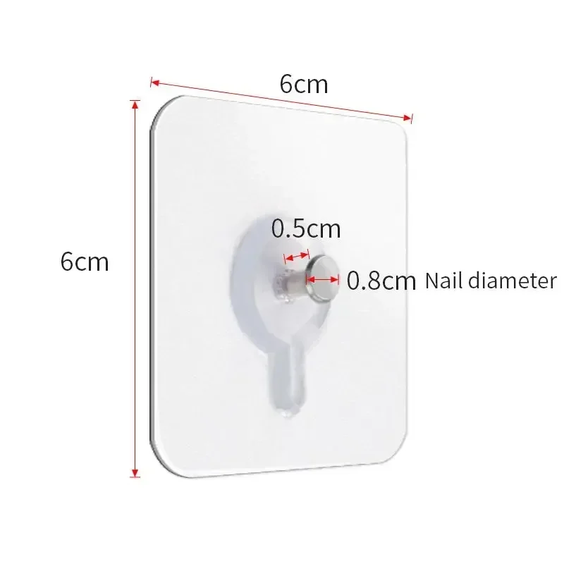 50/10pcs Self-adhesive Wall Hooks for Photo Frame Clock Strong Adhesive Transparent Nails Wall Hook Hangers Hanging Nail Holders