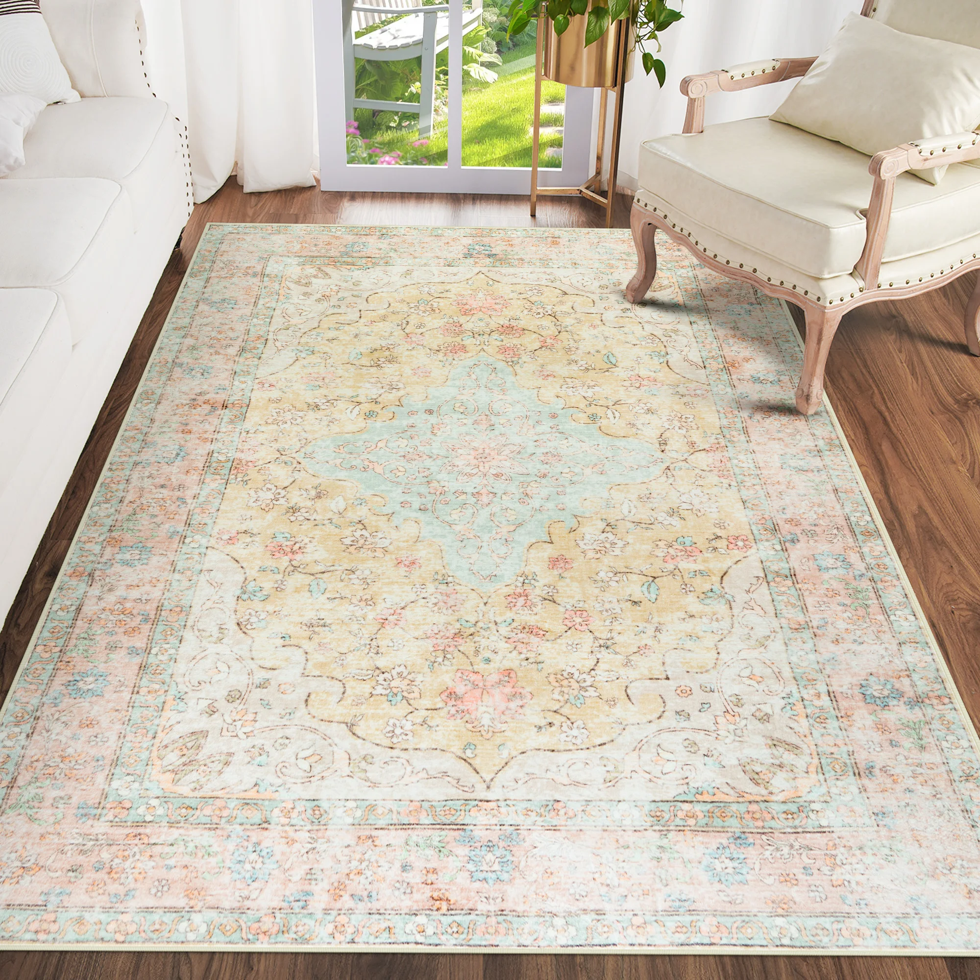 

Коврики с цветочным принтом Lochas, мягкий акцент, большой ковер, пушистый ковер для спальни, гостиной, домашний декор, напольный коврик