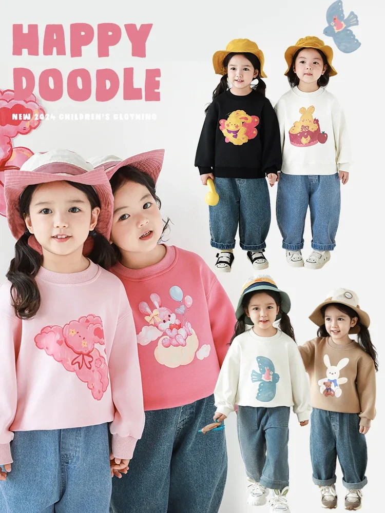 

Girl's Cartoon Animal Hoodie Autumn Cute Delicate Soft Loose Casual Top