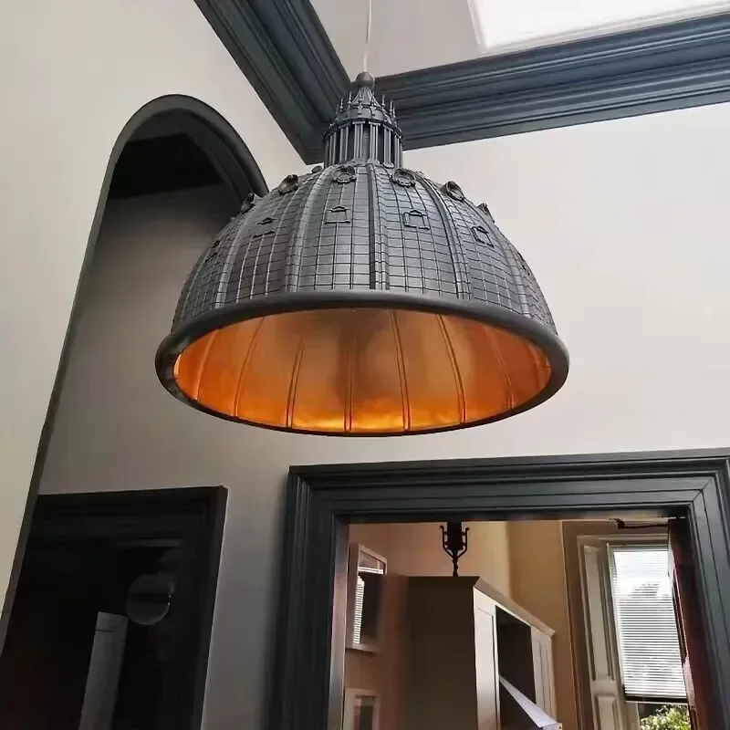 Lampe LED Suspendue en Résine Rétro Italienne, Luminaire Décoratif d'Nik, Idéal pour un Salon, une Chambre à Coucher ou un Hôtel