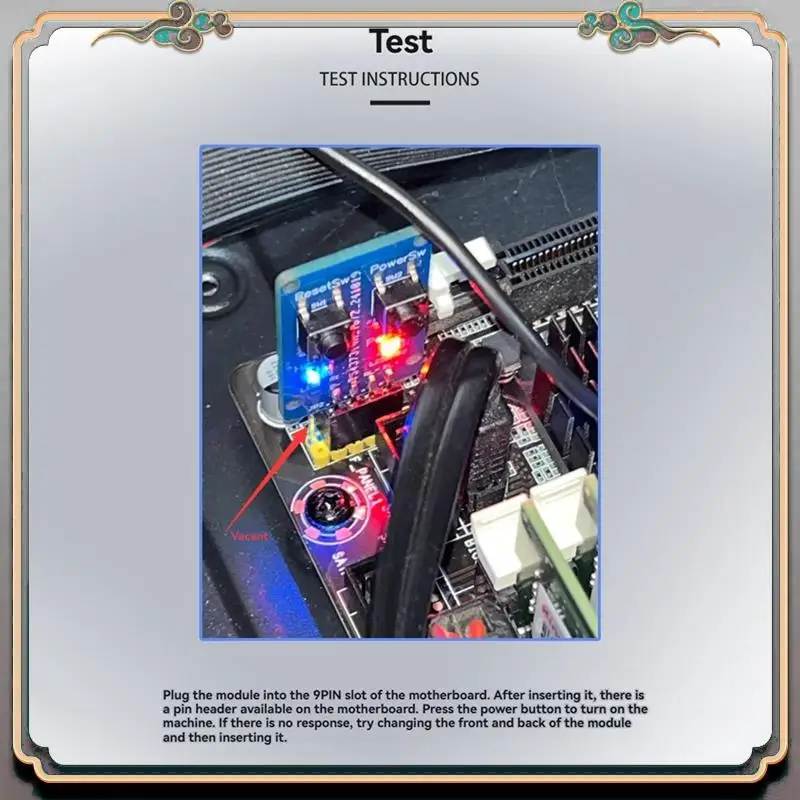 Durable PC_Boot_Mini Motherboard Boot Test Board 9 Pin PC On/Off Button For PC Motherboard