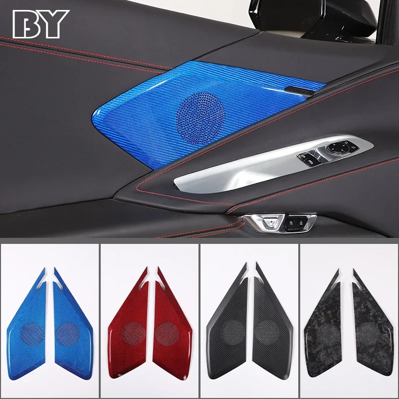 For Chevrolet Corvette C8 Z51 Z06 2020-2023 Car Door Panel Loudspeaker Pad Stereo Audio Speaker Cover Frame Interior Accessories