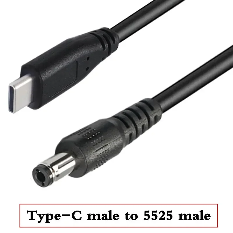 Type-C USB C Male Input to DC 5525 Male 5521 Male 9V 12V 20V 28V Set-Top Box Router Optical Modem Cable
