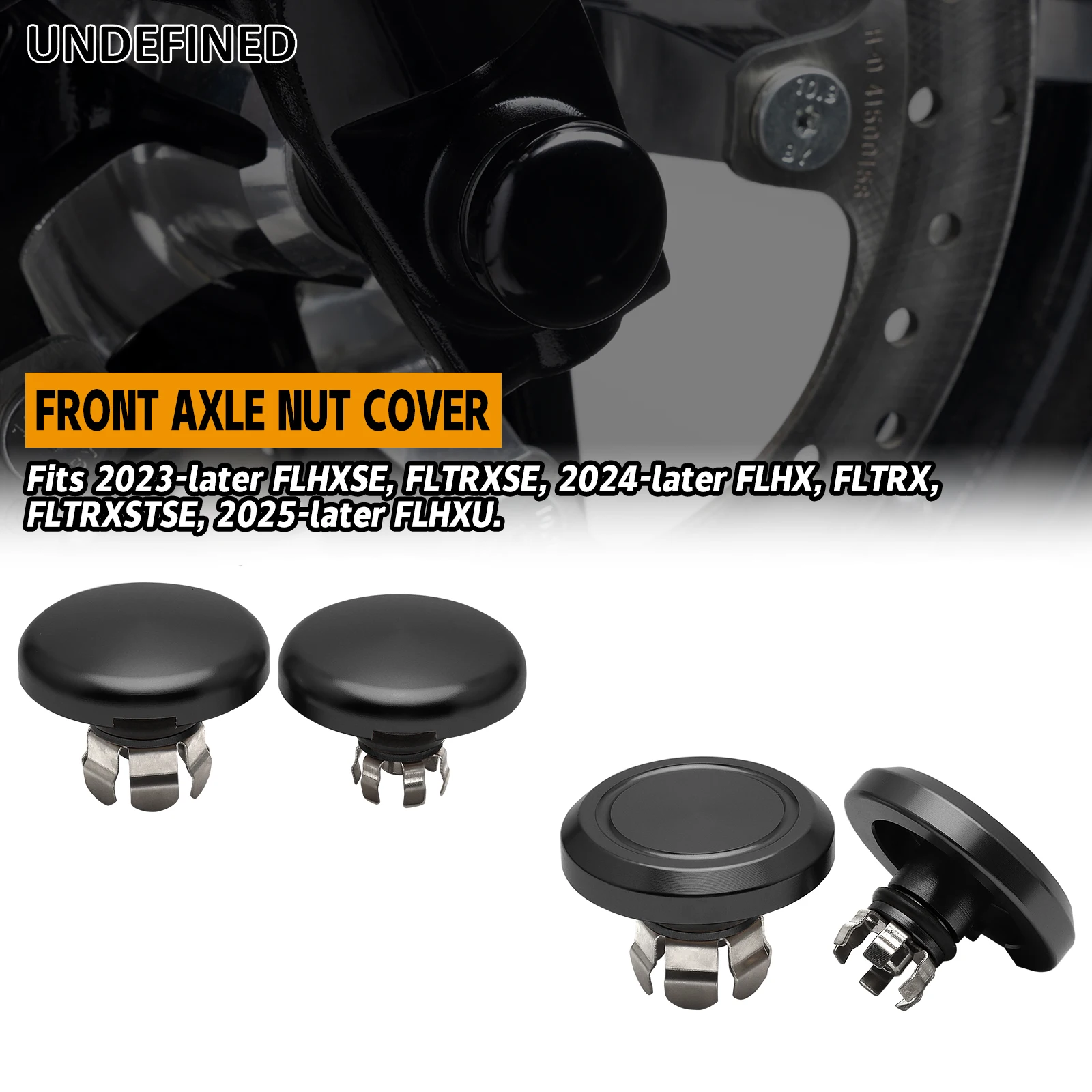 Motorcycle Flat Round Surface Front Axle Nut Caps Fit for Harley Street Glide Road Glide CVO Road Glide ST 2024-later FLHX