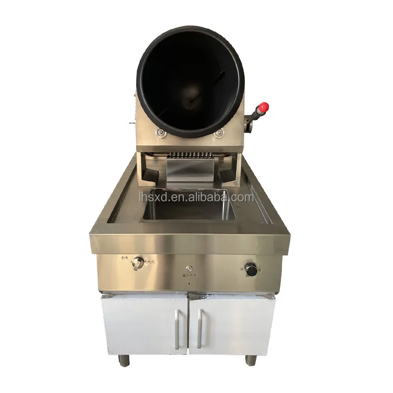 

Restaurant Gas Fried Rice Machine Auto Drum Rotating Gas Electric Fried Rice Robot Wok Machine