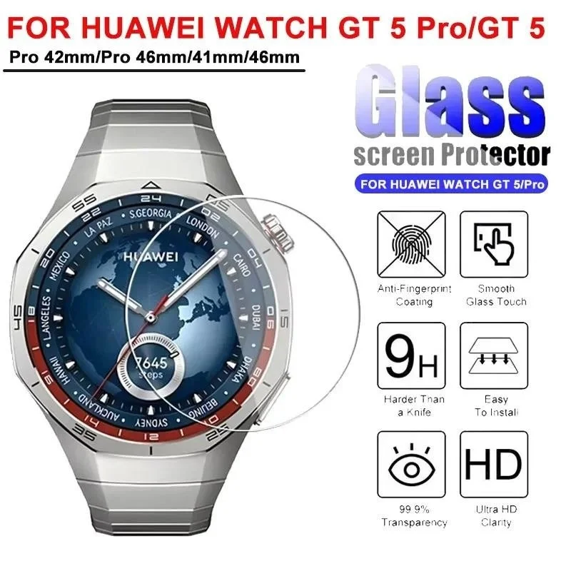 

5pcs Full Screen Protector For Huawei Watch GT 5/ GT5 Pro 46mm 42mm 41mm Tempered Glass Anti-Scratch Protection Film Accessories
