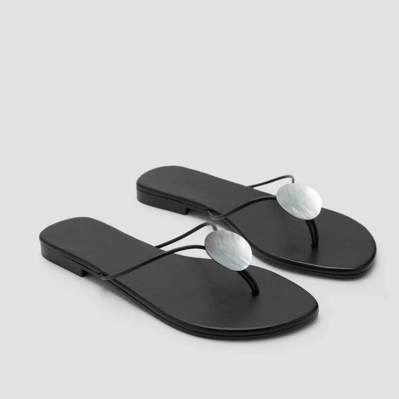 Flip Flops for Women Sandals Fashion Non-slip Outdoor Casual Slip on Soft Summer Shoes Solid-Color Party Beach Female Footwear