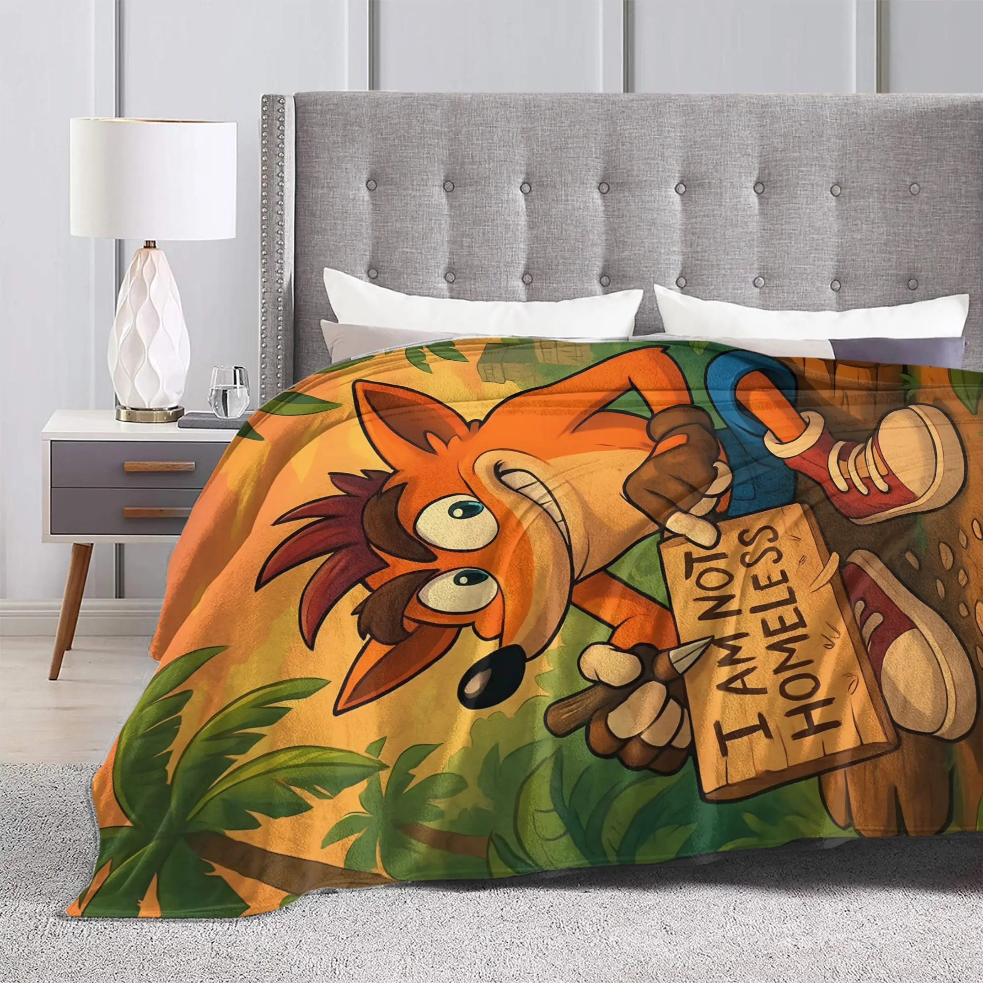 Crashs Bandicoots Blankets Quality Super Warm  Throw Blanket Winter Students Couch Bed Pattern Bedspread