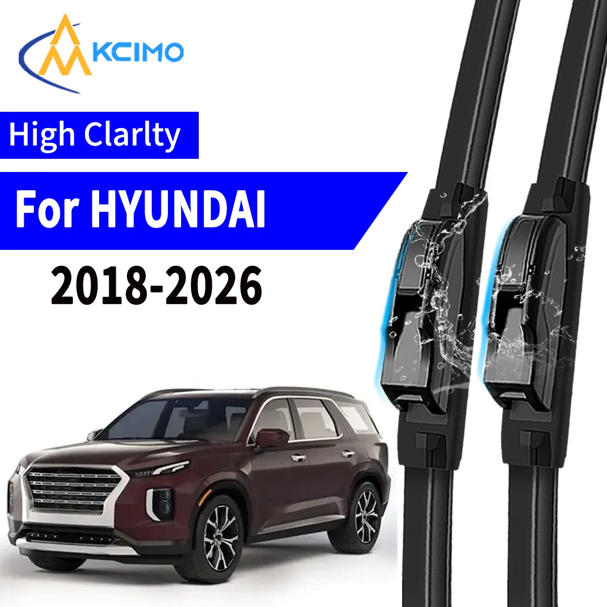 

Premium 2Pcs Windshield Wiper Blades for HYUNDAI Palisade suv 18-26 Easy Snap On Installation Streak Free Cleaning All Weather