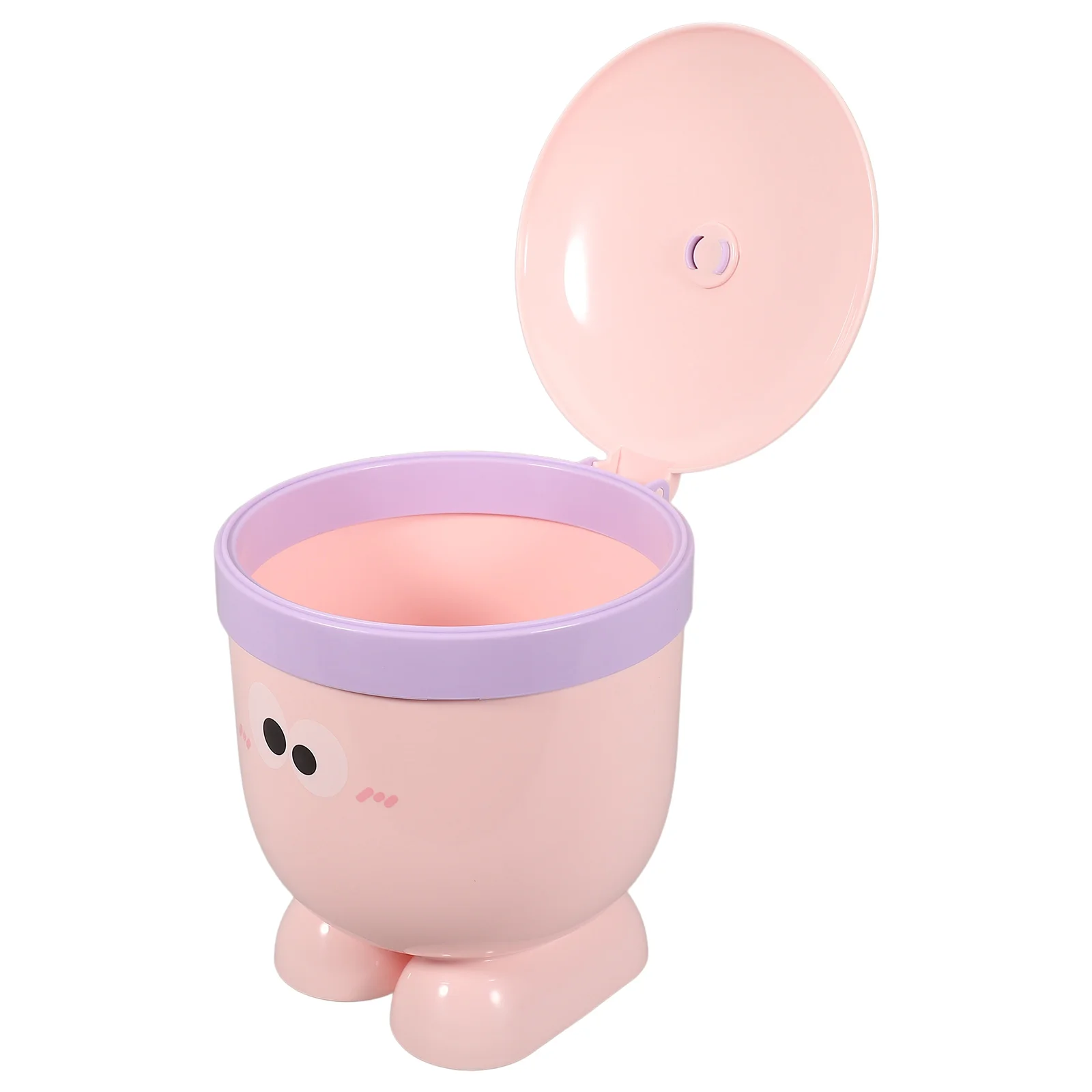 

Cartoon Trash Can Lid Desktop Garbage Container PP Material Cute Design Prevent Odors Portable Moderate
