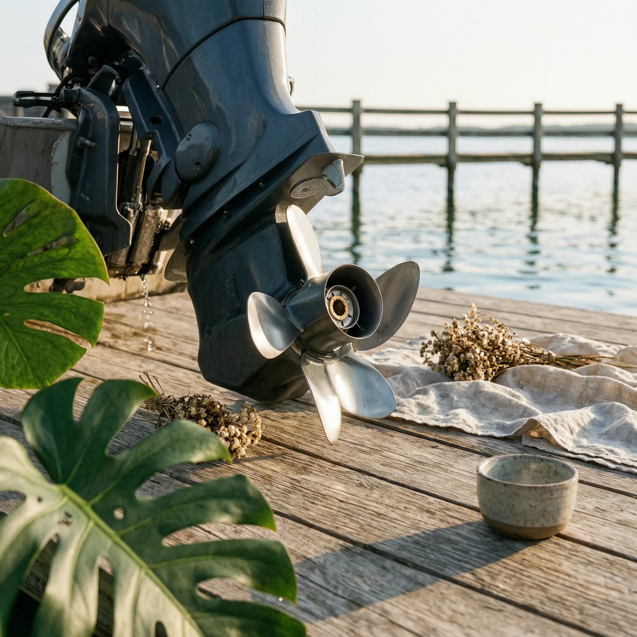Four Blade Propeller Corrosion Resistant Stainless Steel Propeller Boat Prop Long-Lasting Easy to Install for Outboard Motors