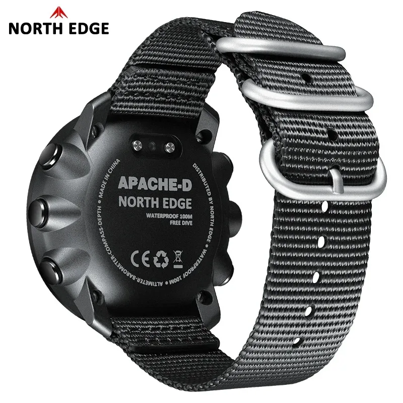 

【Best-selling】 2025 NORTH EDGE APACHE-D Smart Watch Free Dive Watch Sports Digital Watch Altimeter Barometer Compass World Time