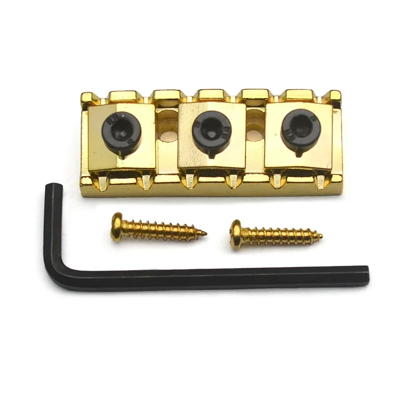 2Pcs 42/43MM Locking Nut Guitar String Lock with Allen Wrench Screws Guitar Parts Black/Silver/Gold