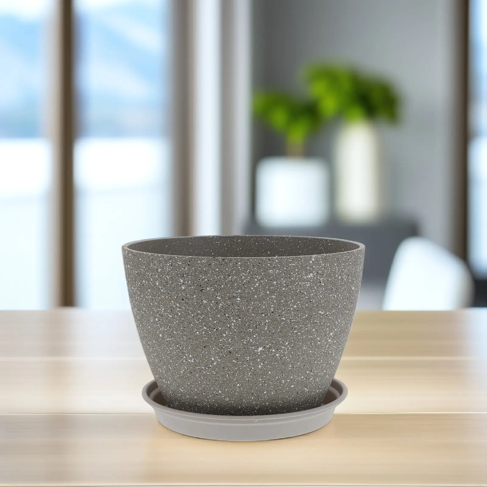 

Набор из 1 ретро-кашпо из смолы под керамику с матовым покрытием, прочный и элегантный садовый горшок для суккулентов, бонсай, зеленых растений, декор