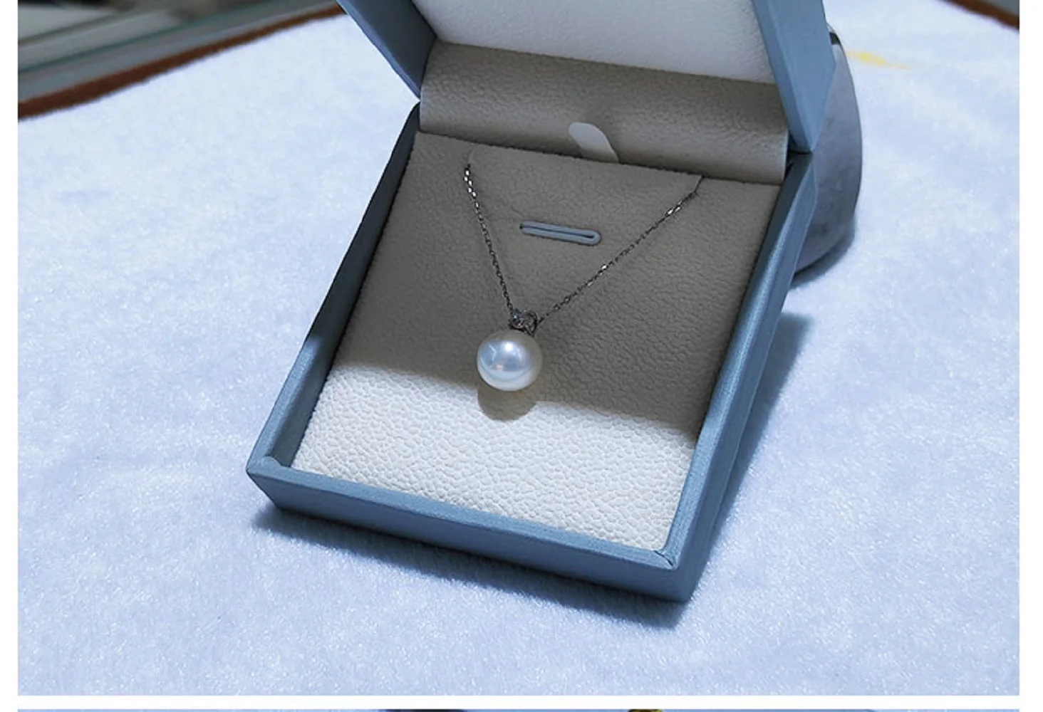 

Natural pearl AAAA9-10mm 10-11mm white pearl pendant necklace 18in/collarbone chain, fashionable and 925s