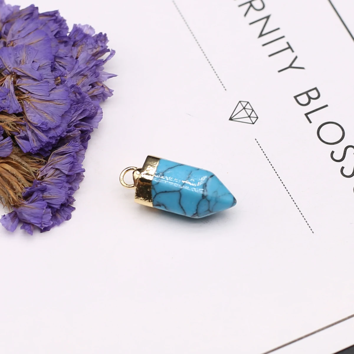 5pcs/lot Natural Stone Charms Hexagonal Pyramid Amazonite Quartz Pendants For Jewelry Making Diy Necklace Earrings Accessories