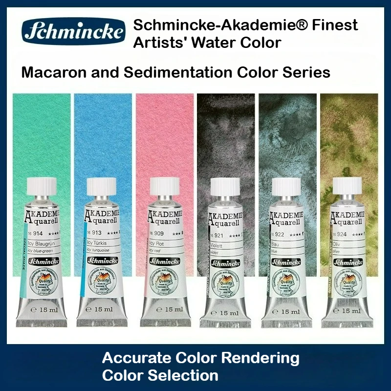 Deutschland Schmincke - Akademie ® Feinste Künstler-Aquarellfarben, 15ml Tuben, neue Farben, brillant, hoch lichtbeständig und cadmiumfrei – Detail 7