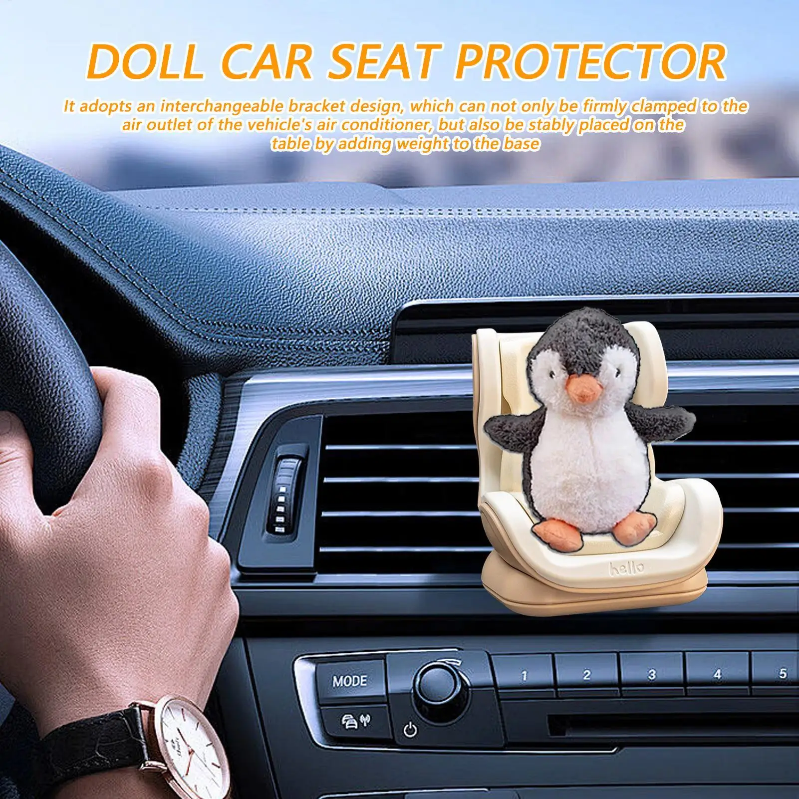car Air Vent Doll Car Seat Stuffed Doll Seat for Car Desktop Ornament Plush Toy Carseat for Sedan Truck Creative Play Enthusiast