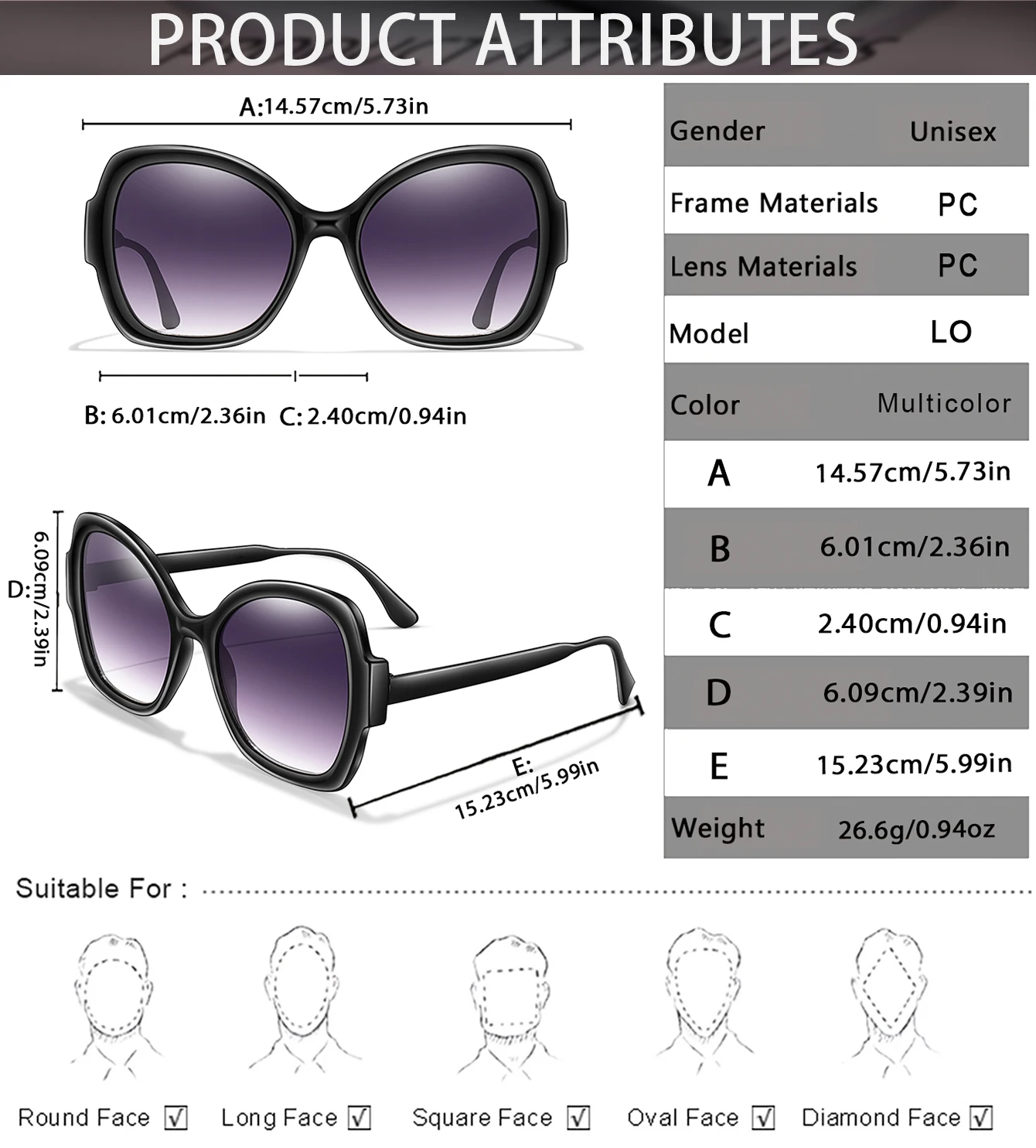 Lässige Sonnenbrille für Damen, die man täglich trägt, klassische quadratische Sonnenbrille zum Einkaufen, für Selfies, Partys, Reisen, Radfahren, mit BOX UV400 – Detail 2