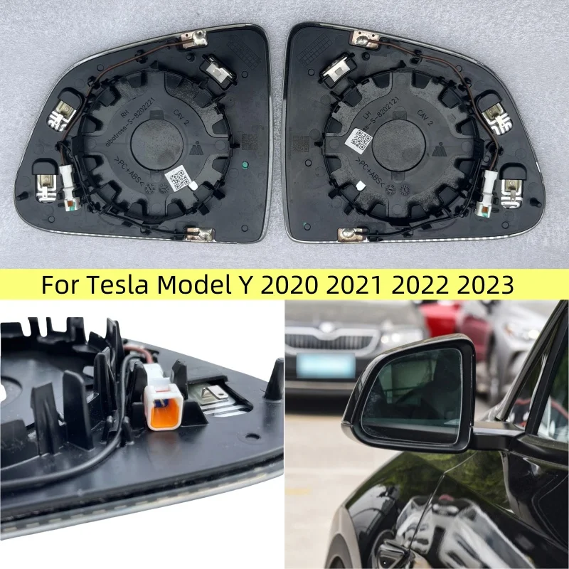

For Tesla Model Y 2020 2021 2022 2023 Car View Mirror Wide Angle Glass Auto Dim Heated 925-3138-001 925-3137-001 Car mirror