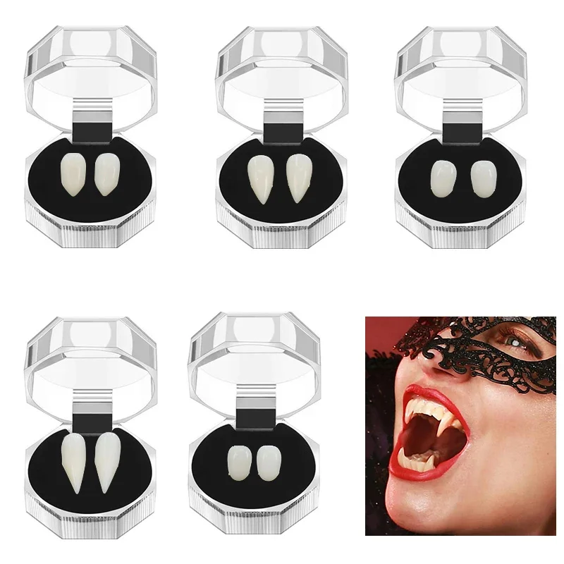 

Halloween Vampire Teeth Fangs Dentures Prop Halloween party Costume DIY Cosplay Props Decoration False Teeth With Dental Gum