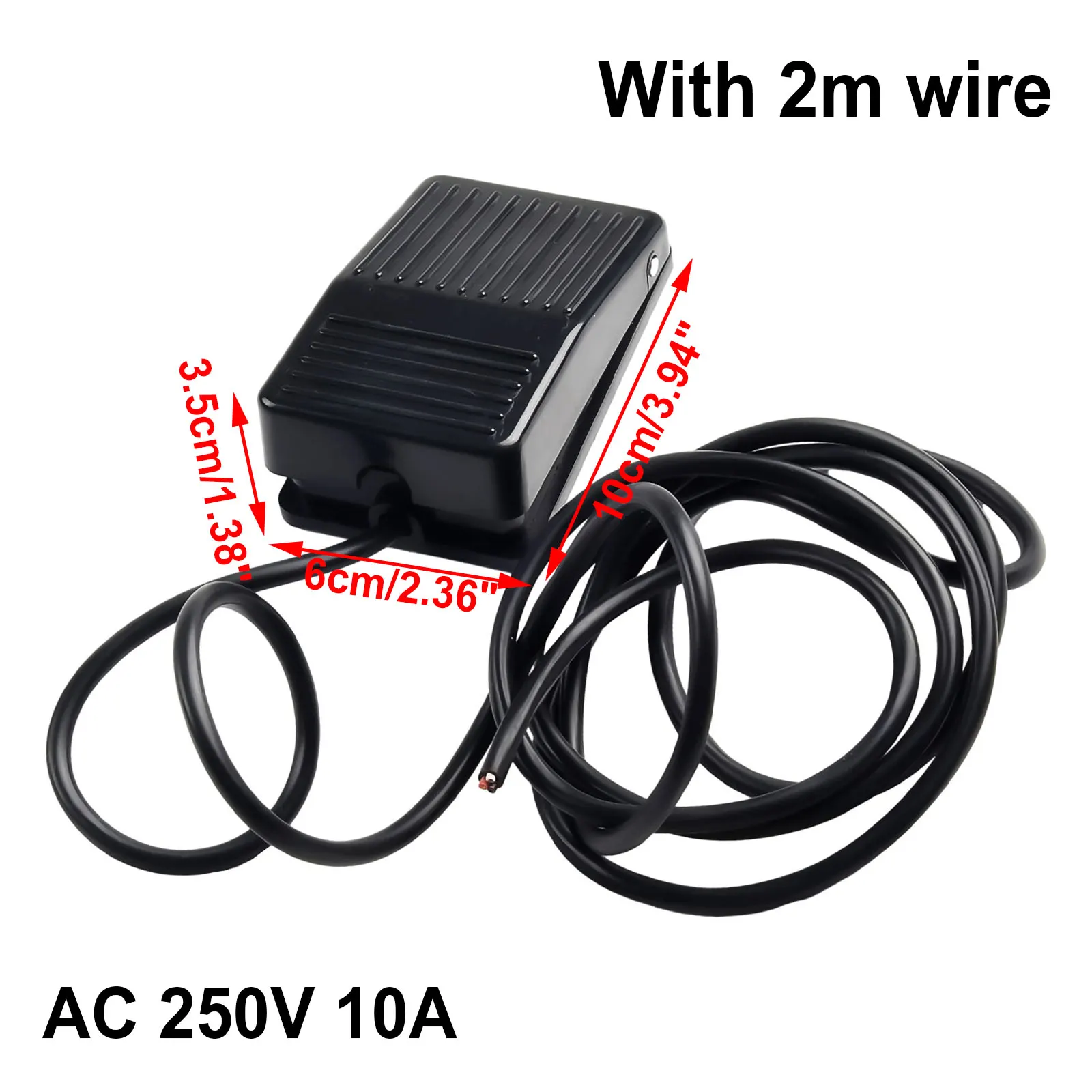 Foot Switch TFS-1 Momentary Operation Metal Frame Non-Slip Rubber Base SPDT 250V AC 10A for Metal Arts and Onboard Repairs