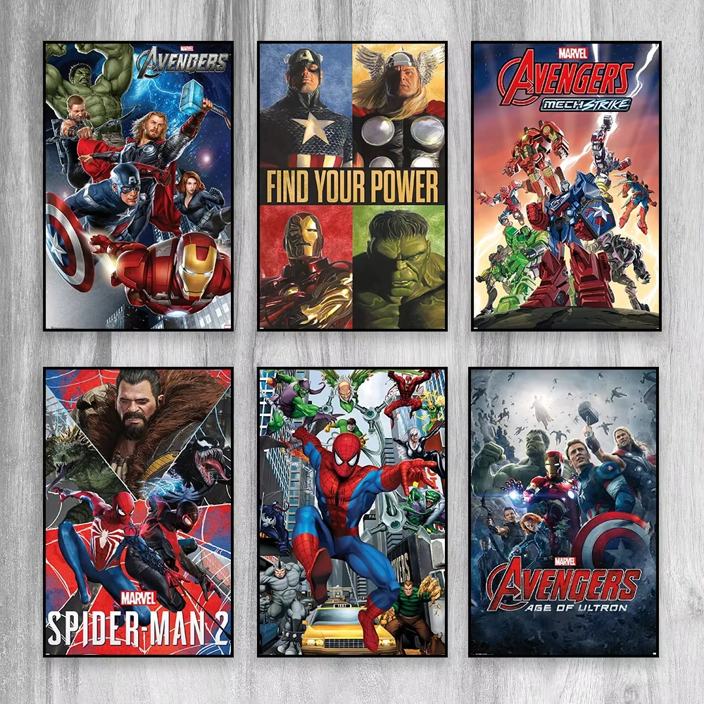 المنتقمون الكتابة على الجدران البوب الفن المنتقمون المشارك قماش اللوحة خارقة أعجوبة الكتابة على الجدران الأبطال الخارقين يطبع ديكور غرفة نوم ملصق