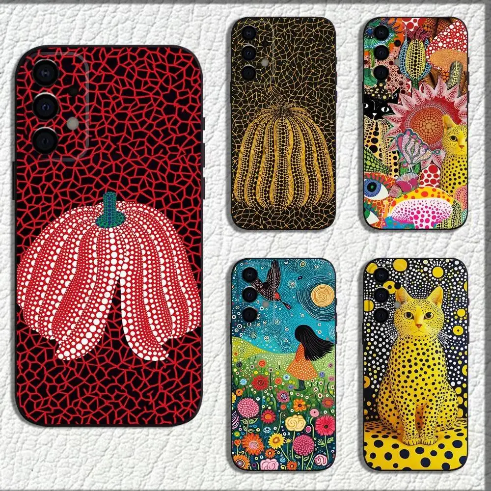 

Y-Yayoi Art K-Kusama Phone Case For Samsung Galaxy A73,72,71,A52,51,40,41,A22,A32,31,A13,12,Note20 Soft Black Shell
