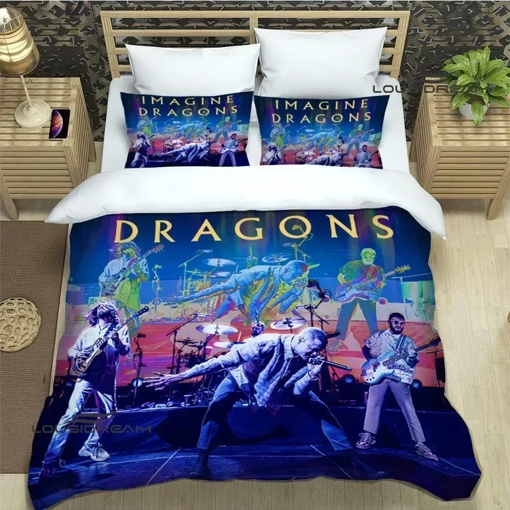 3D Print Rock Band Imagine Dragons Comfortable Duvet Quilt Cover Pillowcase Bedding Set Children Bedroom Decoration Home Textile