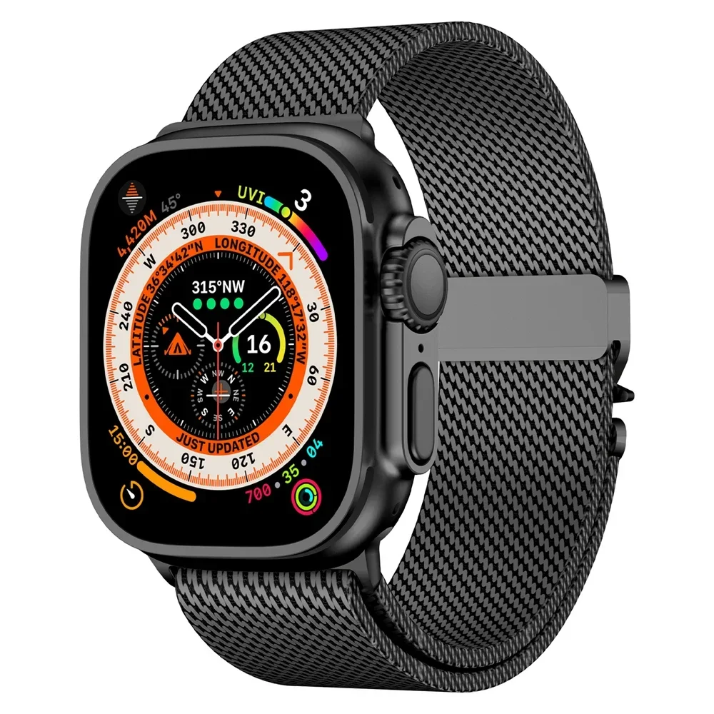 Edelstahl-Milanese-Armband für Apple Watch Ultra 2 3 49mm 46mm 42mm 41mm 45mm 44mm Series 11 10 9 8 7 6 5 4 SE3 Armbänder Zubehör – Detail 8