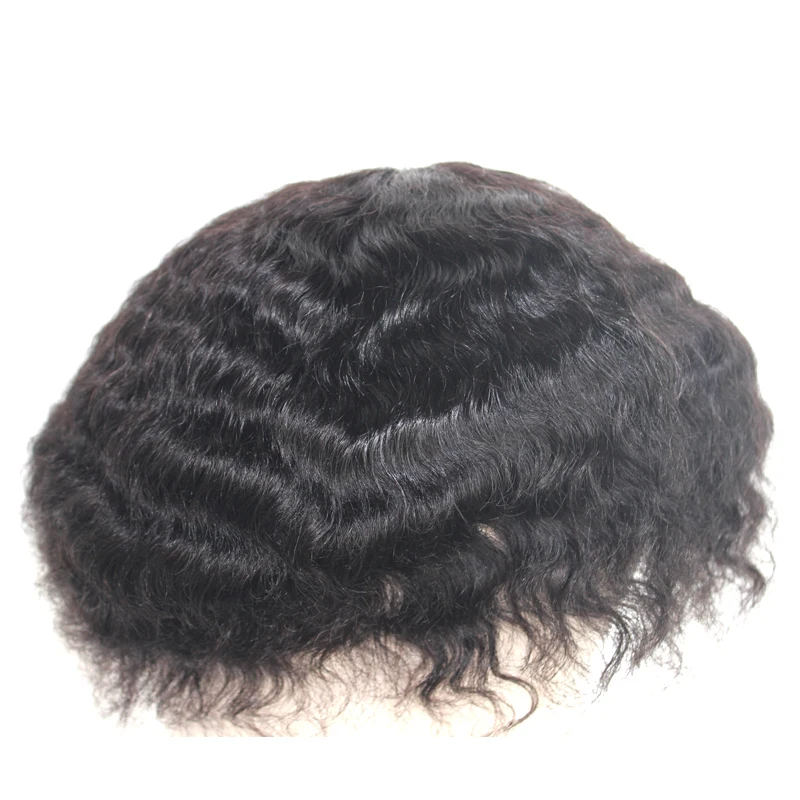 Novo 20mm afro onda homens peruca de cabelo humano remy peruca de substituição para homens remendo renda completa afro onda peruca cheia do laço