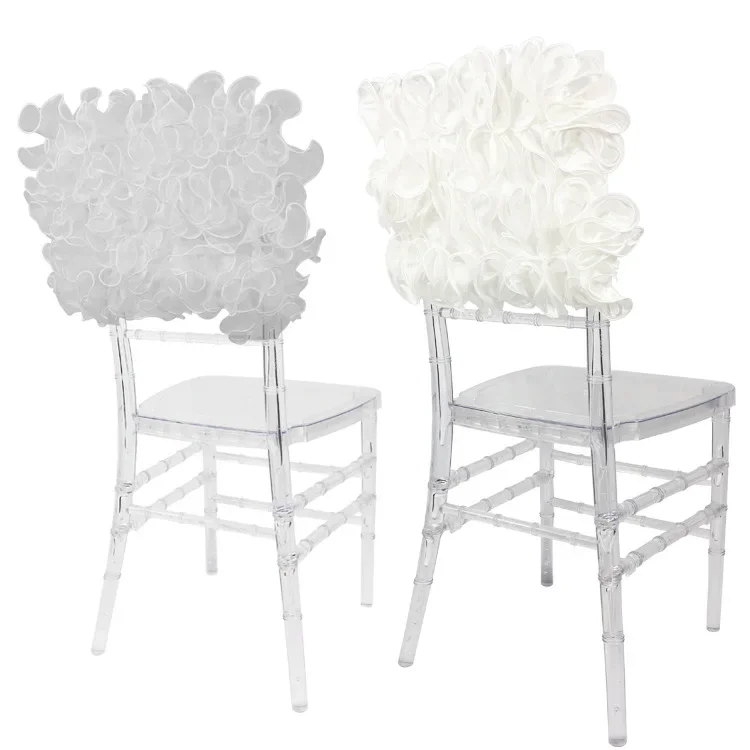 Export quality yarn decoration chair cover, bamboo knot chair back decoration, hotel banquet restaurant, wedding event,