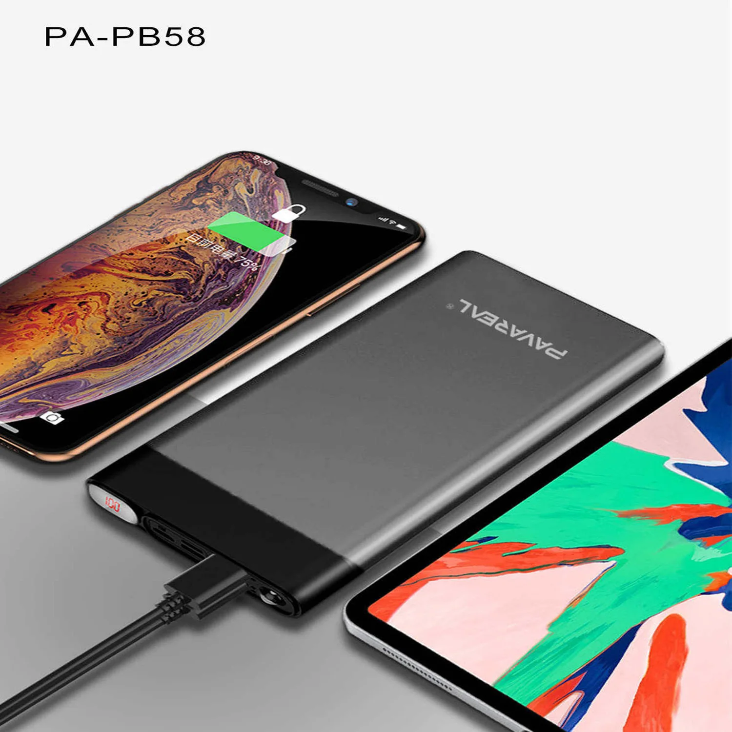 

New Power Bank 30000mAh Portable Charger External Battery Colorful Cover PD Two-way Fast Charging PoverBank for iPhone Xiaomi Mi