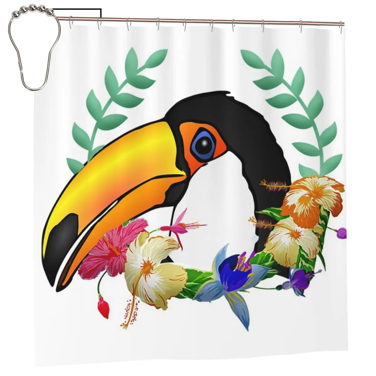 

Tucan Tucan Shower Curtain Bathroom Polyester Waterproof Bath Curtains with Hooks