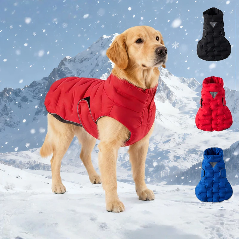 

Autumn Winter Pet Dog Clothes Thicken Warm Windproof Dog Cotton Jackets Vest Coat For Large Medium Small Dog Pet Accessories
