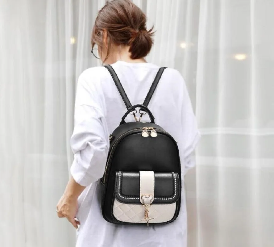 

Корейские роскошные модные женские высококачественные кожаные сумки на плечо с двойной молнией, сумки-тоут, большие вместительные дорожные рюкзаки, школьная сумка