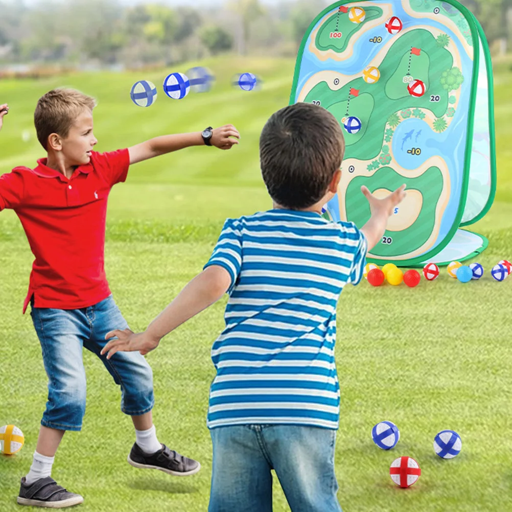 1 conjunto crianças jogo de golfe playset portátil dobrável prática esteira indoor esportes ao ar livre educacional conjunto golfe esporte brinquedos para crianças