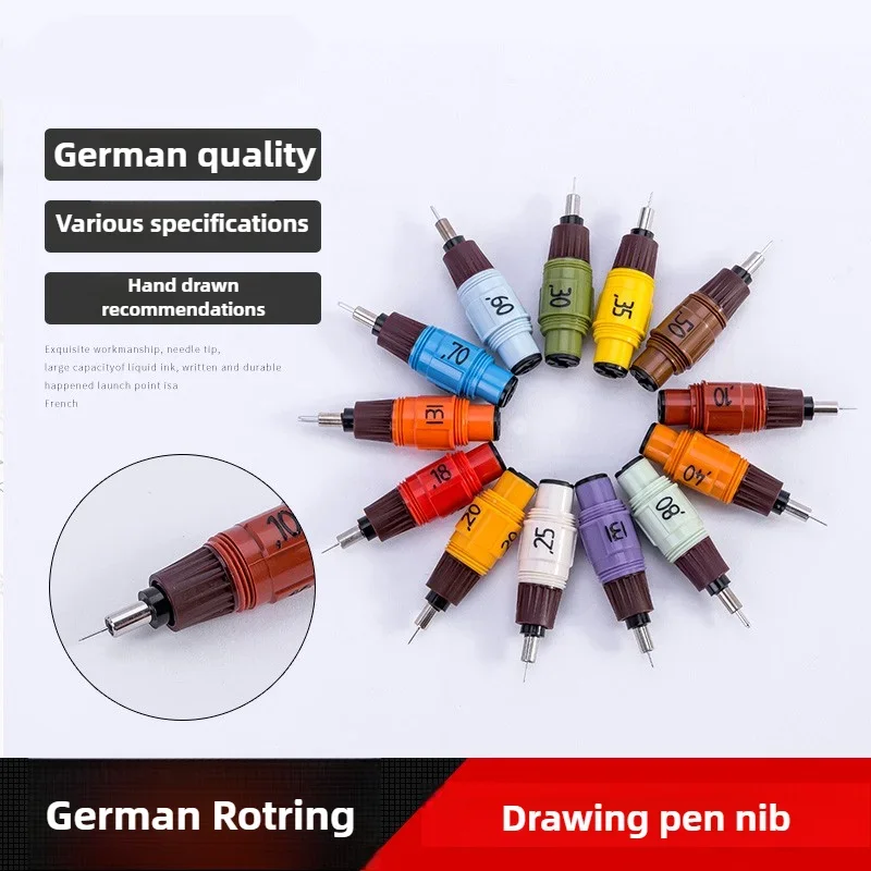 1pc rOtring Isograph Needle Pen 0.1-0.8mm Repeated replacement nib Addable Ink hook line pen Hand-painted/ Drawing Pen image 6