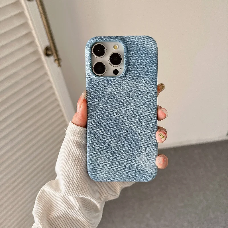 Fashion Jeans Cowboy Denim phone case for iphone 15 14 13 12 11 Pro Max 14 15 Plus high quality cover Shockproof Bumper Luxury